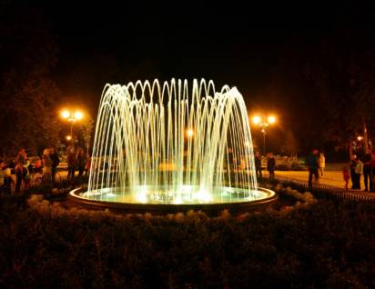 Fontaine lumineuse jets laminaires