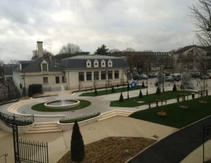 Fontaine circulaire mairie d'athis mons vue de haut